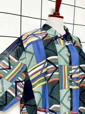 画像6: フランス製 FRANCE ストライプ ボーダー 長袖 レトロ ヨーロッパ古着 シャツ ヴィンテージブラウス (6)