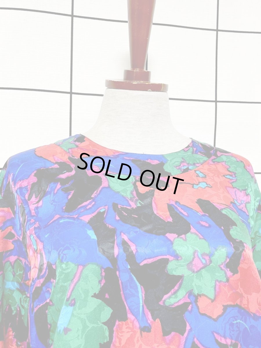 画像5: レトロサイケ アート柄 プルオーバー USA古着 シャツ ヴィンテージトップス (5)