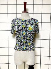 画像1: ポップコーントップス レトロ ヴィンテージ ヨーロッパ古着 ブラウス シャツ (1)