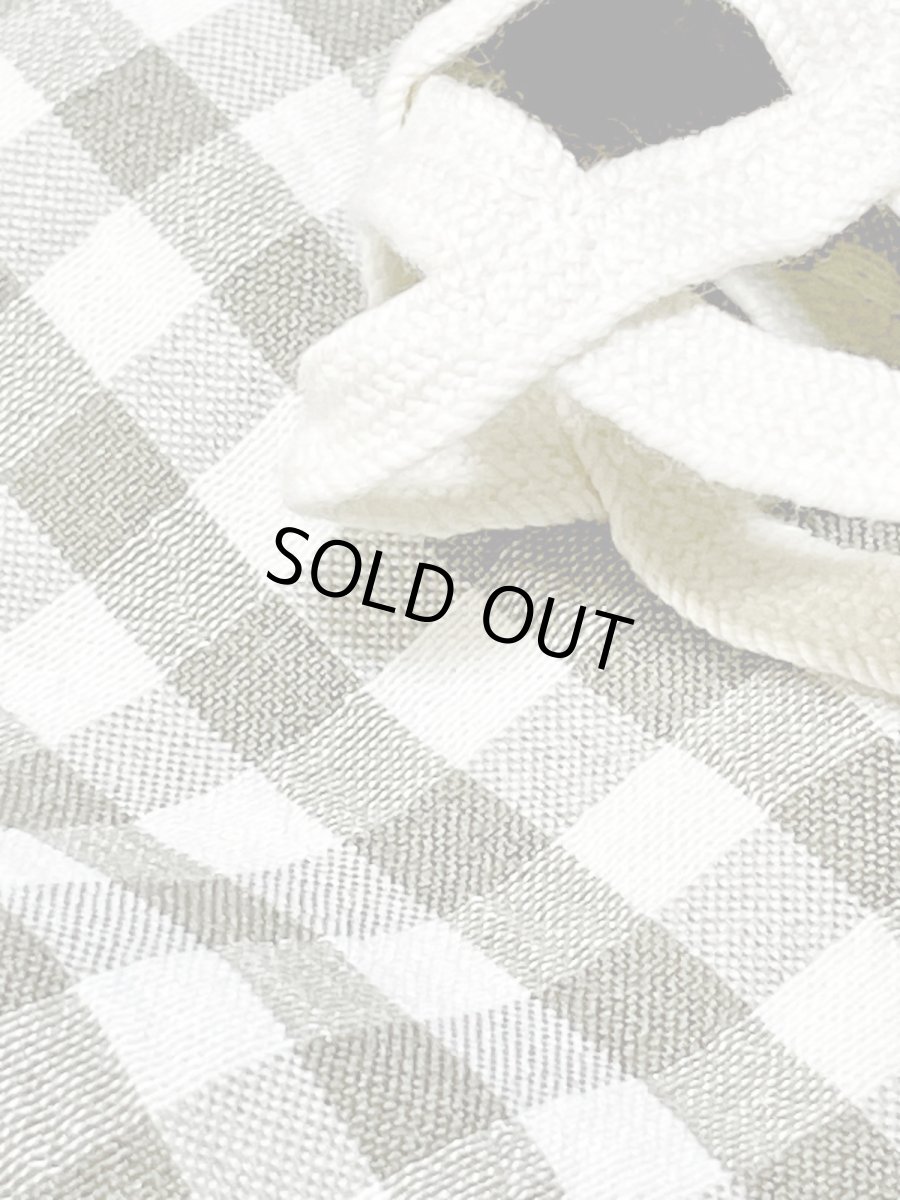 画像13: ギンガムチェック レース ティアード調 バックリボン レトロ USA古着 ヴィンテージワンピース (13)