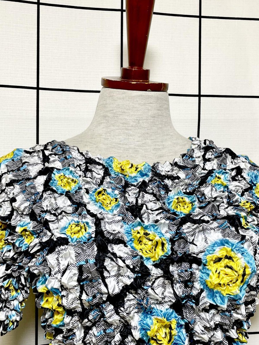 画像5: ポップコーントップス レトロ ヴィンテージ ヨーロッパ古着 ブラウス シャツ (5)