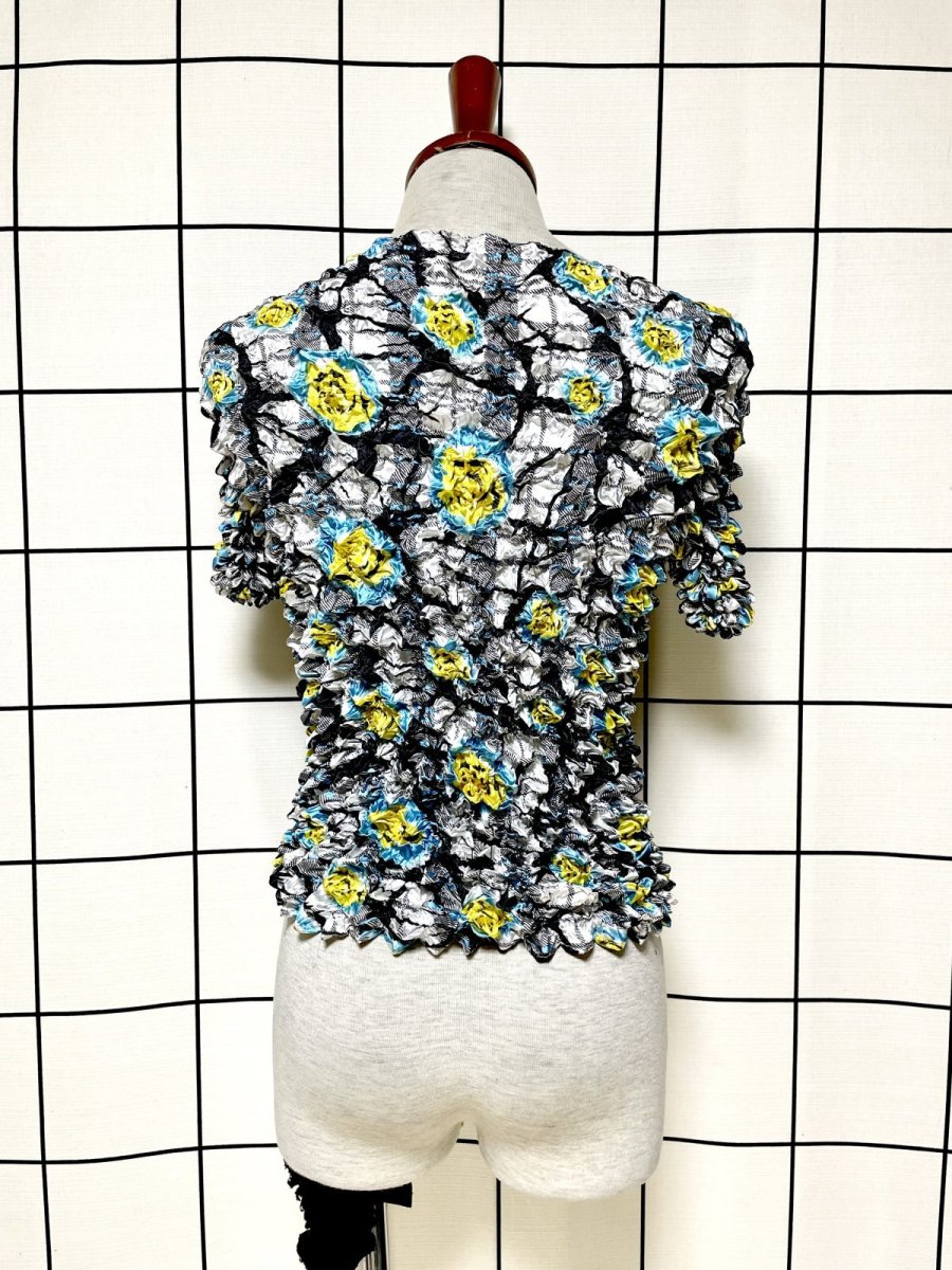 画像2: ポップコーントップス レトロ ヴィンテージ ヨーロッパ古着 ブラウス シャツ (2)