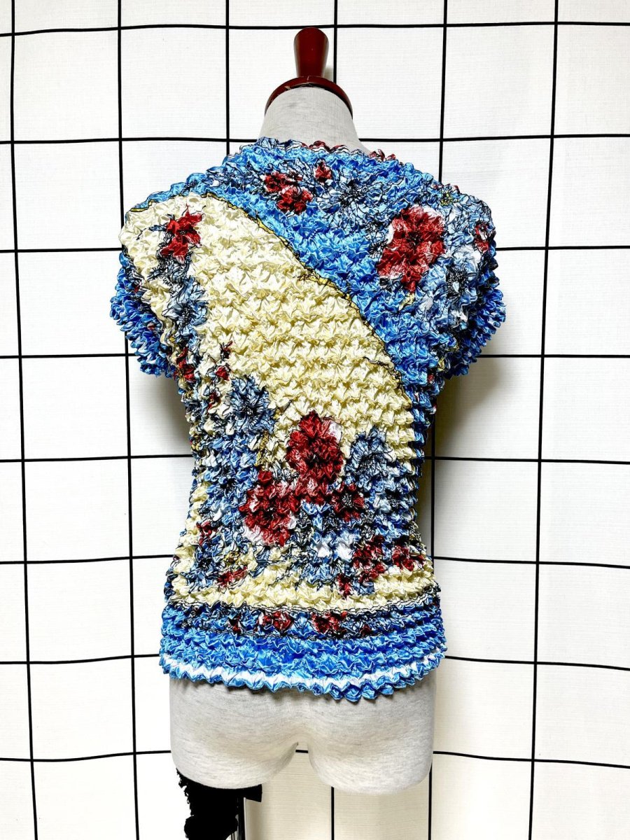 画像2: ポップコーントップス レトロ ヴィンテージ ヨーロッパ古着 ブラウス シャツ (2)