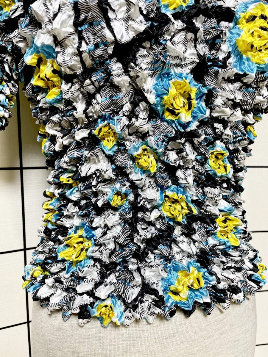 画像7: ポップコーントップス レトロ ヴィンテージ ヨーロッパ古着 ブラウス シャツ (7)