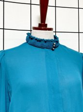 画像5: フリル装飾 ベルト付 無地 UNIONMADE ウエストゴム レトロ USA古着 ヴィンテージドレス (5)