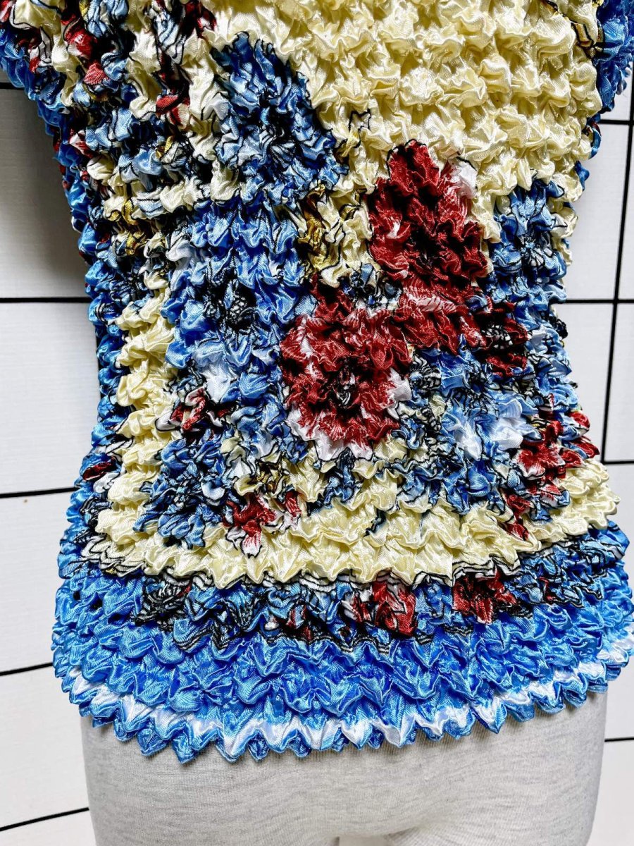 画像7: ポップコーントップス レトロ ヴィンテージ ヨーロッパ古着 ブラウス シャツ (7)