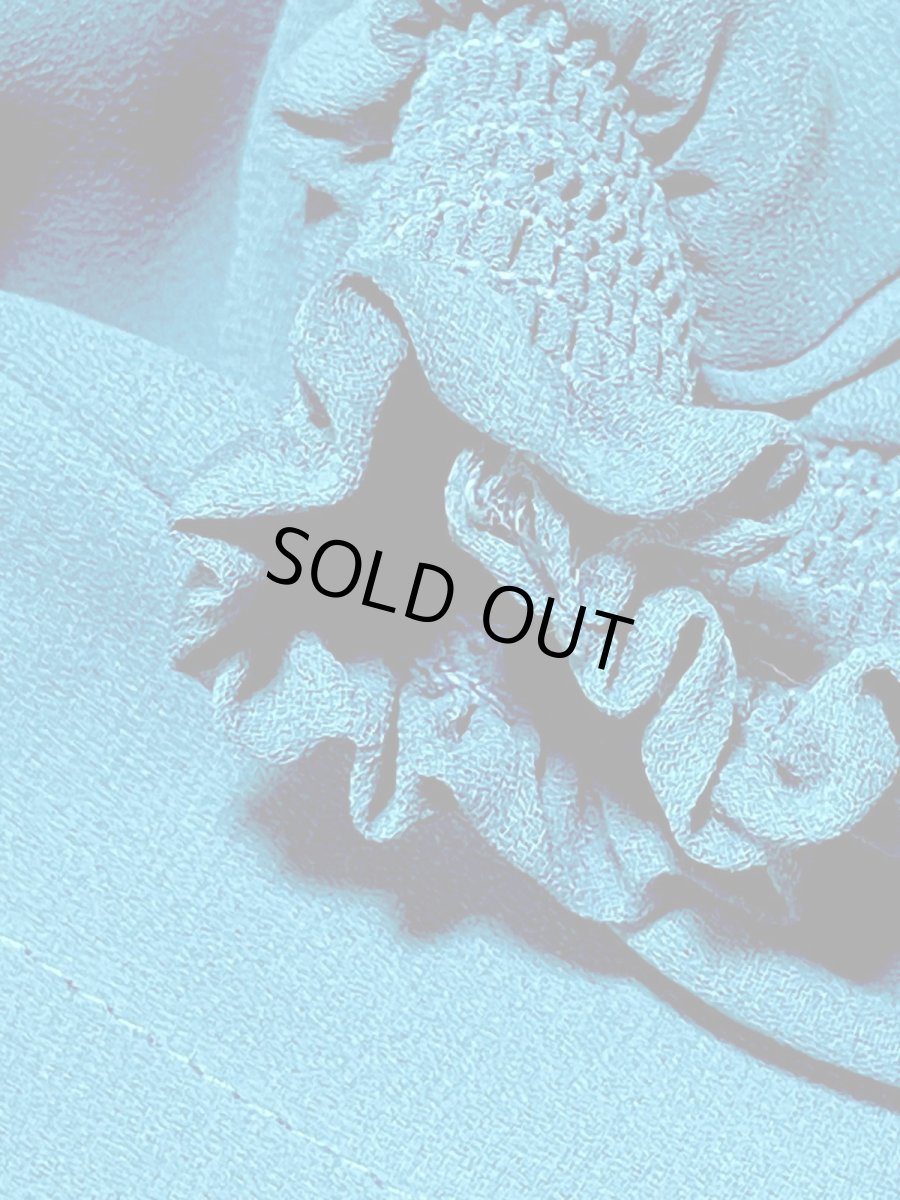 画像13: フリル装飾 ベルト付 無地 UNIONMADE ウエストゴム レトロ USA古着 ヴィンテージドレス (13)