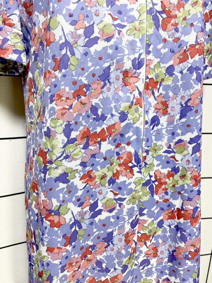 画像7: フロントジッパー 花柄 レトロ ヨーロッパ古着 ヴィンテージワンピース (7)