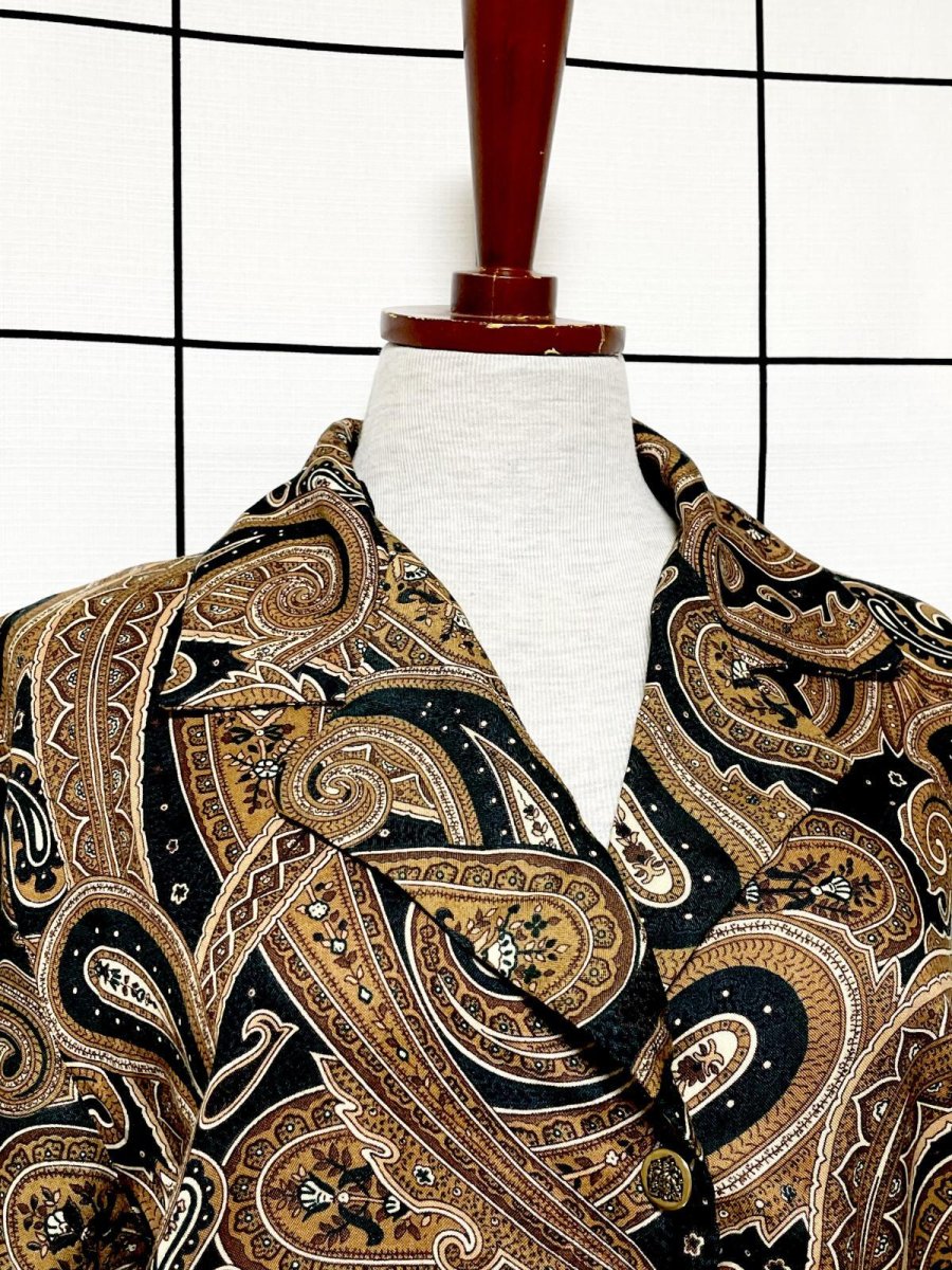 画像5: ペイズリー エスニック調 ウエストゴム レトロ USA古着 ヴィンテージワンピース (5)