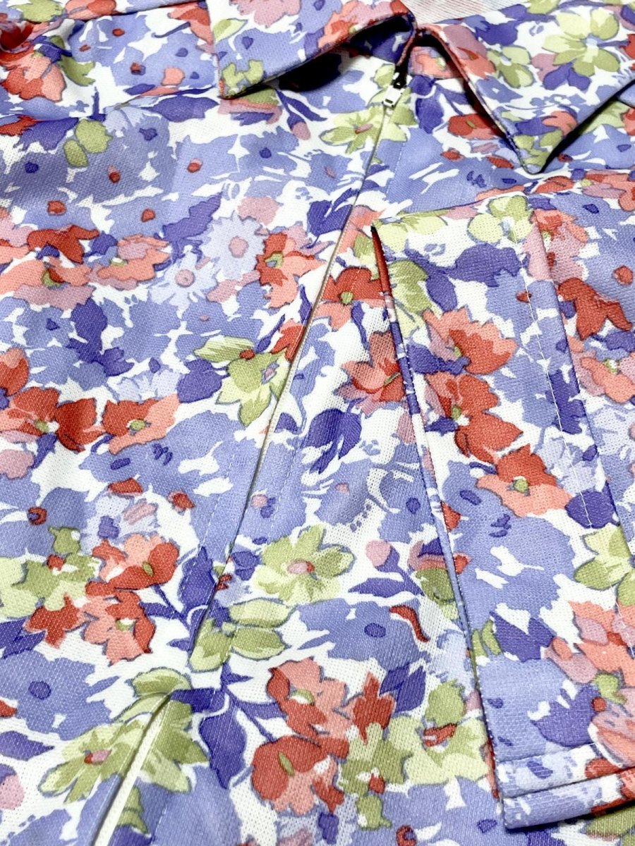 画像10: フロントジッパー 花柄 レトロ ヨーロッパ古着 ヴィンテージワンピース (10)