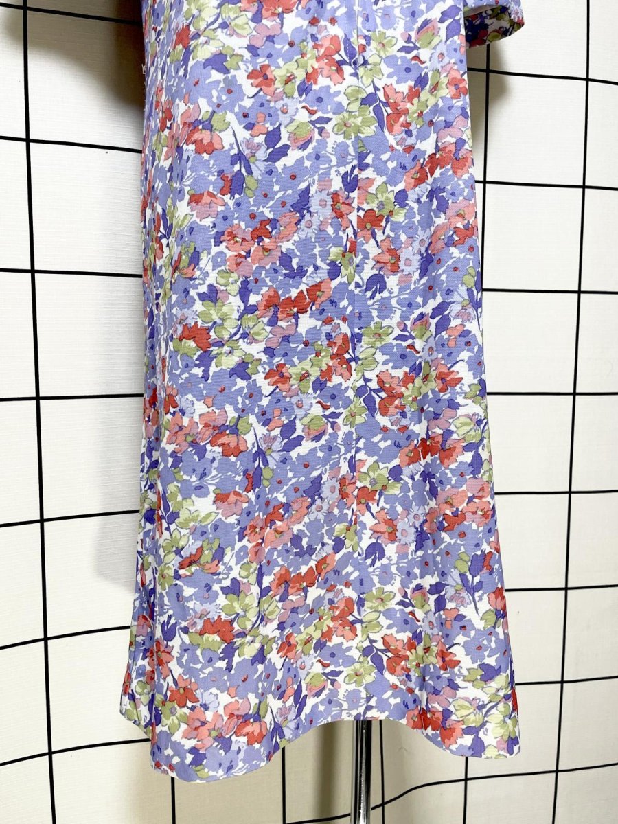 画像8: フロントジッパー 花柄 レトロ ヨーロッパ古着 ヴィンテージワンピース (8)