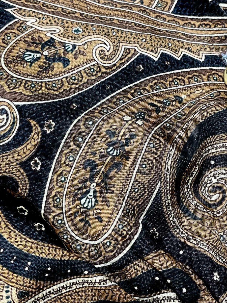 画像11: ペイズリー エスニック調 ウエストゴム レトロ USA古着 ヴィンテージワンピース (11)