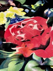 画像16: 花柄 前開き ブラック レトロ USA古着 ヴィンテージワンピース (16)