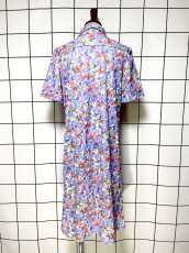 画像2: フロントジッパー 花柄 レトロ ヨーロッパ古着 ヴィンテージワンピース (2)