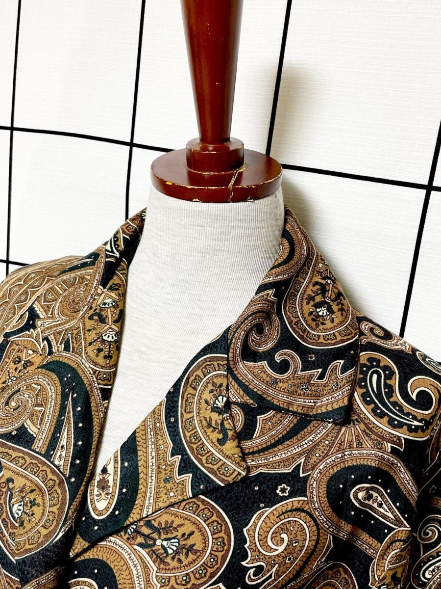 画像4: ペイズリー エスニック調 ウエストゴム レトロ USA古着 ヴィンテージワンピース (4)