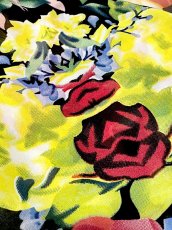 画像17: 花柄 前開き ブラック レトロ USA古着 ヴィンテージワンピース (17)