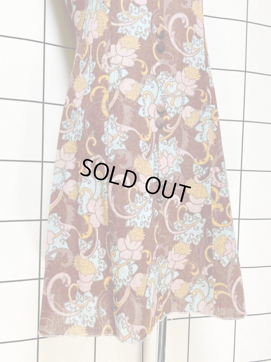 画像9: 花柄 ノースリーブ レトロ USA古着 ヴィンテージワンピース (9)