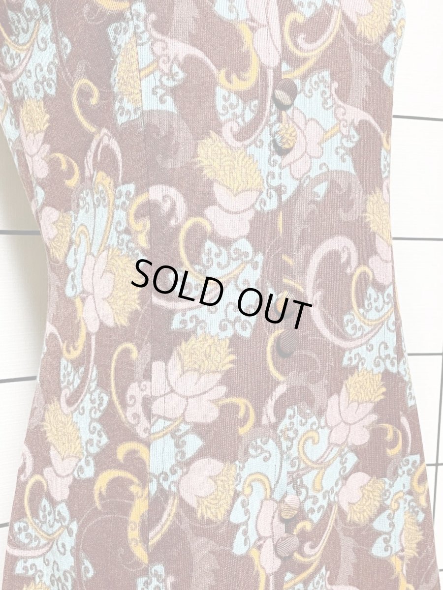 画像8: 花柄 ノースリーブ レトロ USA古着 ヴィンテージワンピース (8)