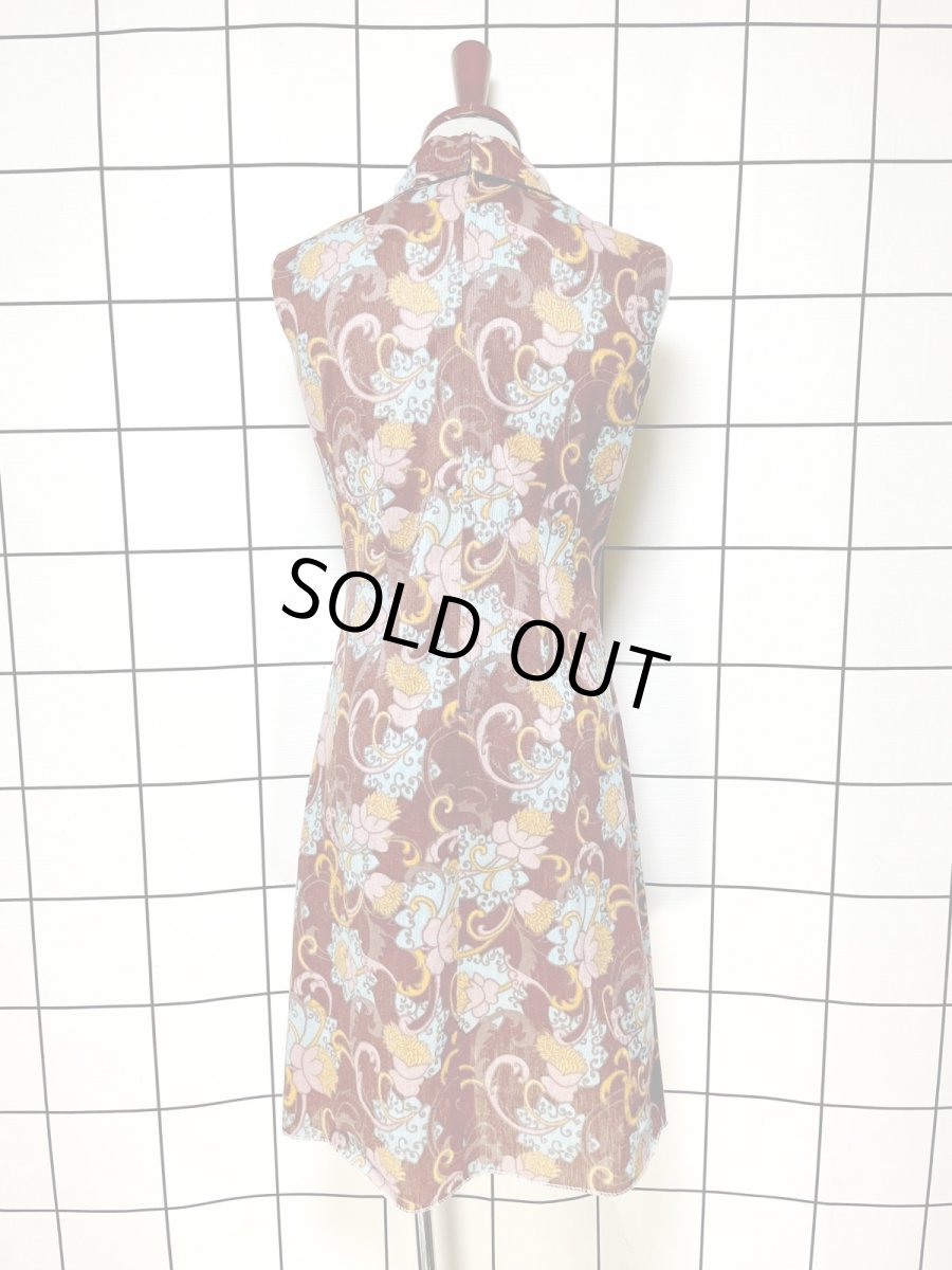 画像3: 花柄 ノースリーブ レトロ USA古着 ヴィンテージワンピース (3)