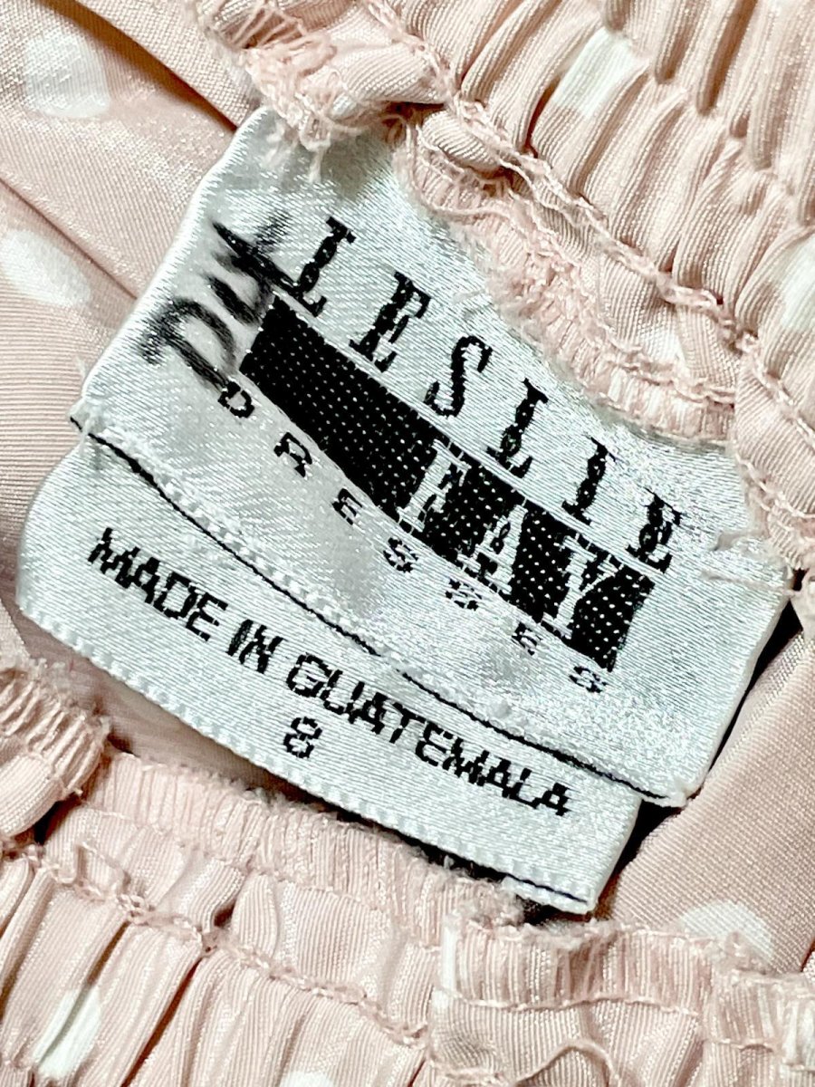 画像9: ドット ピンク Guatemala グアテマラ製 ウエストゴム レトロ 古着 ヴィンテージスカート (9)