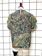 画像2: ペイズリー プルオーバー レトロ USA古着 シャツ ヴィンテージトップス (2)