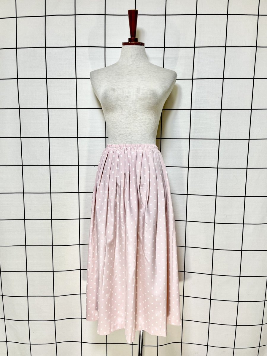 画像5: ドット ピンク Guatemala グアテマラ製 ウエストゴム レトロ 古着 ヴィンテージスカート (5)