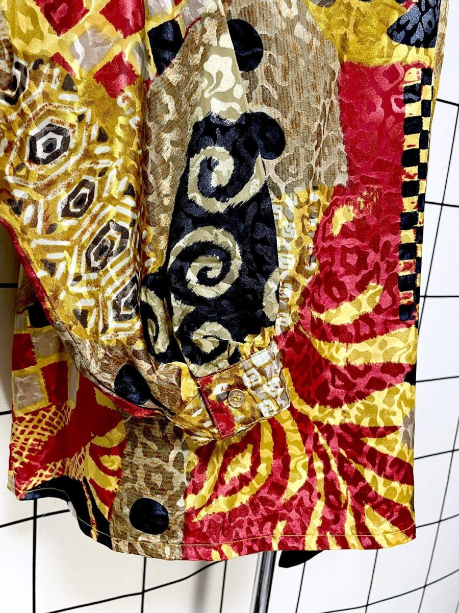 画像7: ドット チェック プルオーバー USA古着 シャツ ヴィンテージトップス (7)