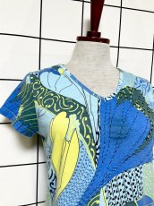 画像6: スパンコール ビーズ装飾 Vネック 半袖 レトロ USA古着 ヴィンテージ Tシャツ (6)