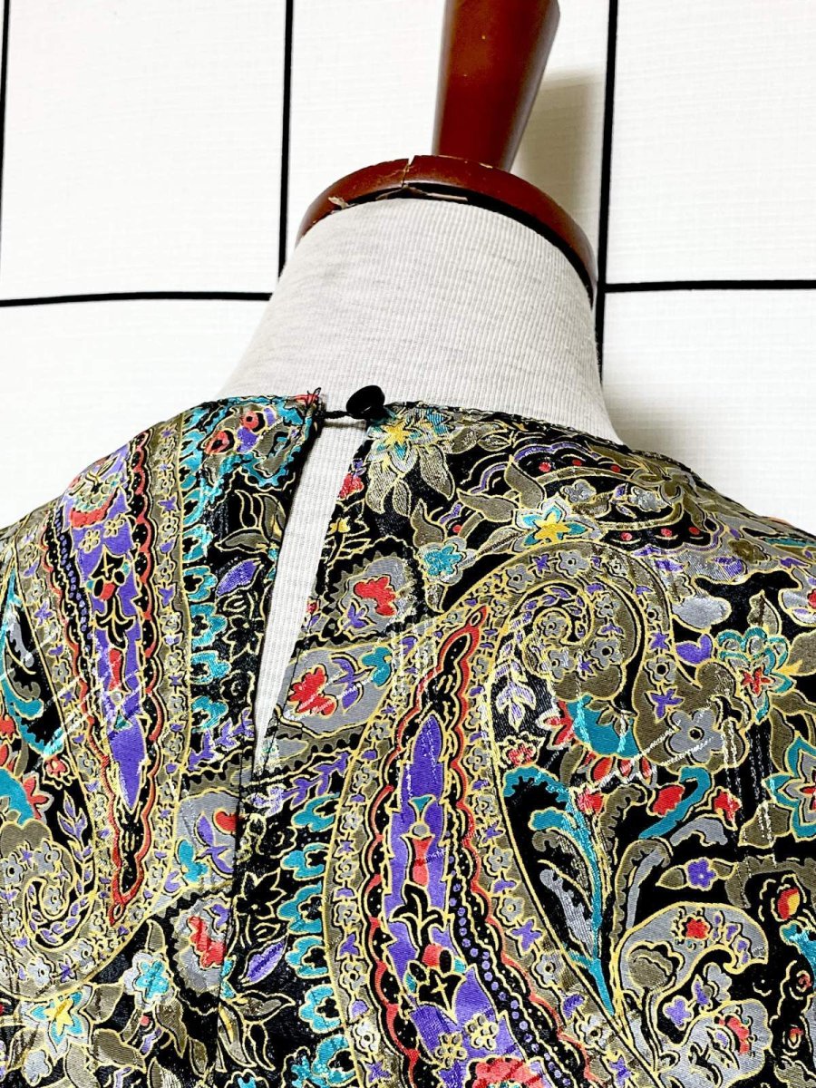 画像3: ペイズリー プルオーバー レトロ USA古着 シャツ ヴィンテージトップス (3)