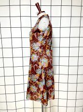 画像2: 花柄 ノースリーブ レトロ USA古着 ヴィンテージワンピース (2)