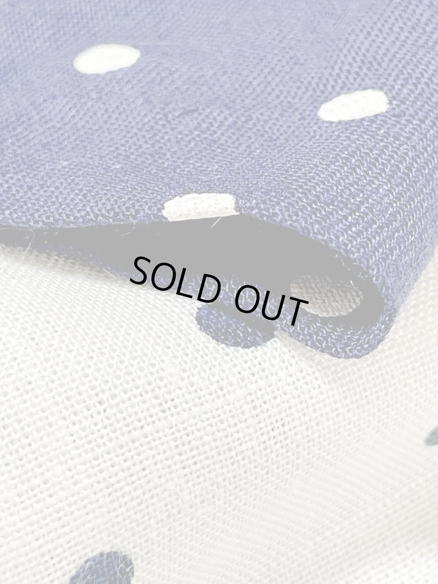 画像12: ドット ホワイト ネイビー ノースリーブ USA古着 レトロ ヴィンテージワンピース (12)