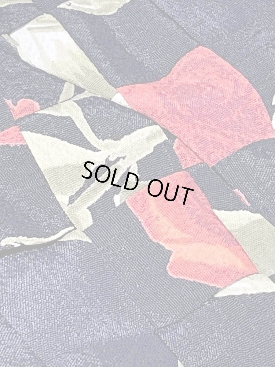 画像12: 花柄 フロント編み上げ調 レイヤード風 ブラック レトロ USA古着 ヴィンテージワンピース (12)