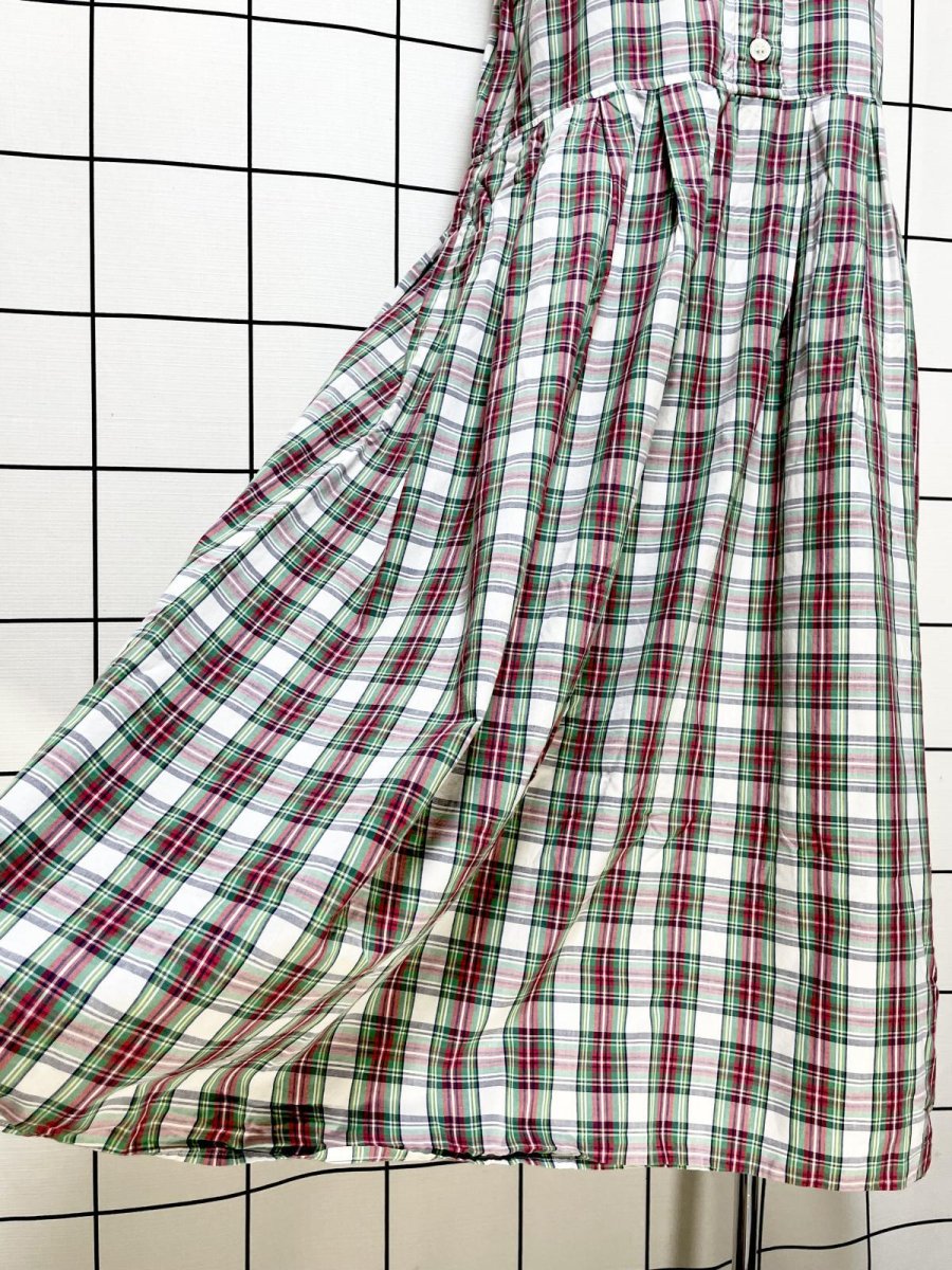 画像10: チェック柄 レトロ USA古着 ノースリーブ ヴィンテージワンピース (10)