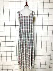 画像3: チェック柄 レトロ USA古着 ノースリーブ ヴィンテージワンピース (3)