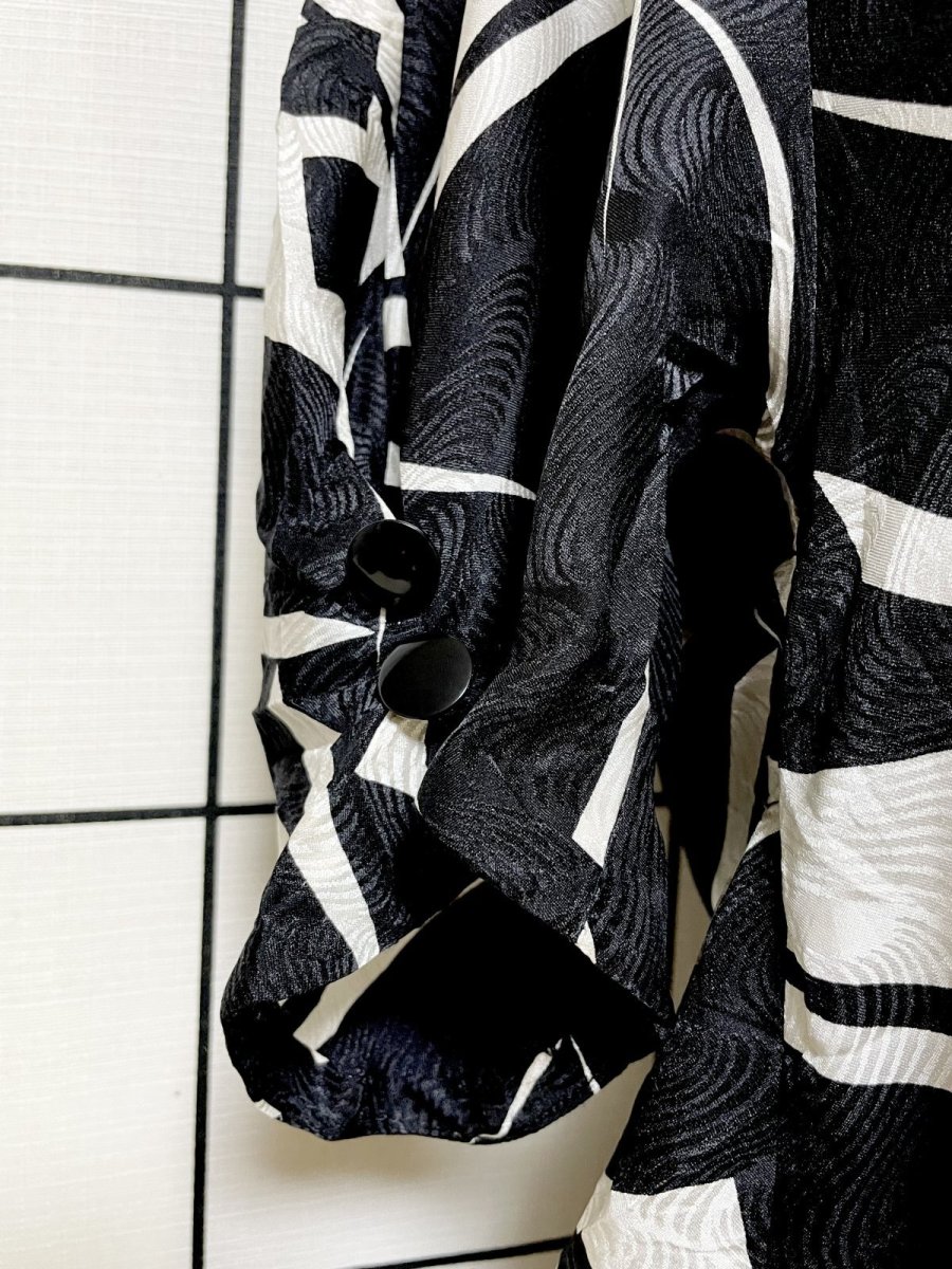 画像7: スクエア モノクロ レトロ USA古着 ヴィンテージワンピース (7)