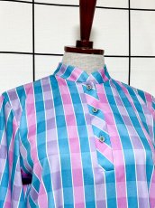 画像5: チェック プルオバー レトロ シャツ ヨーロッパ古着 ヴィンテージトップス (5)