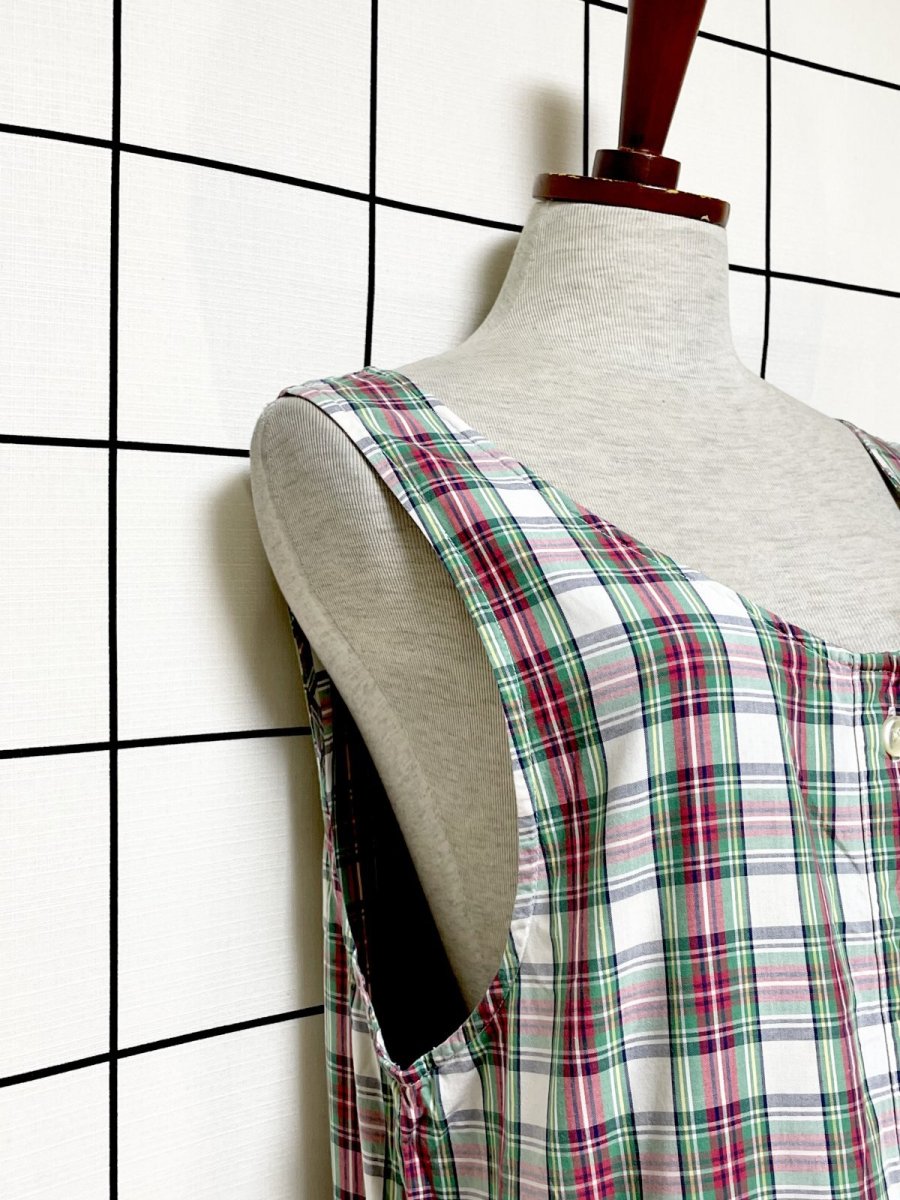 画像7: チェック柄 レトロ USA古着 ノースリーブ ヴィンテージワンピース (7)