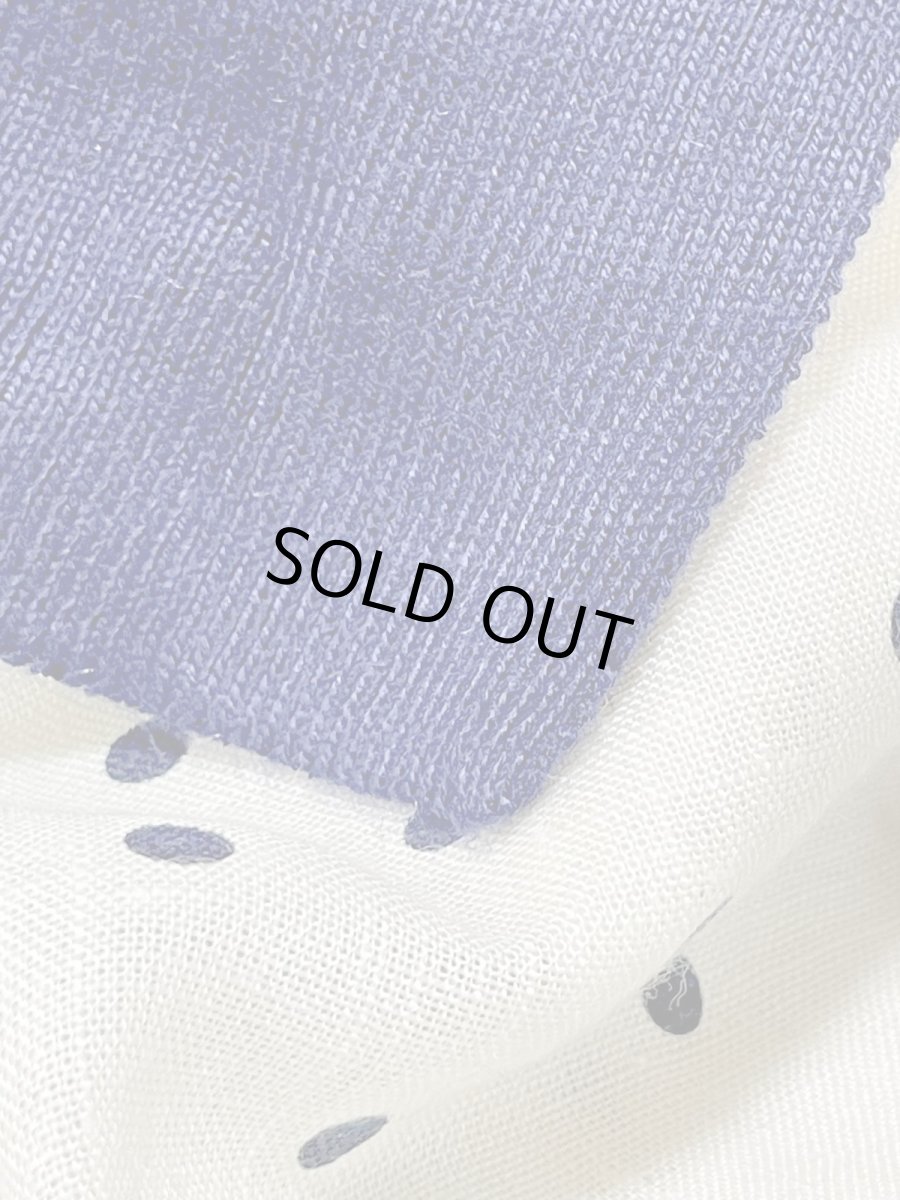 画像13: ドット ホワイト ネイビー ノースリーブ USA古着 レトロ ヴィンテージワンピース (13)