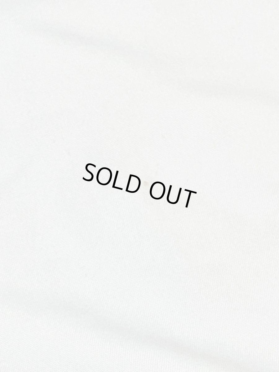 画像14: ホワイト ブラック タック ノーカラー 古着 長袖 シャツ レトロブラウス (14)