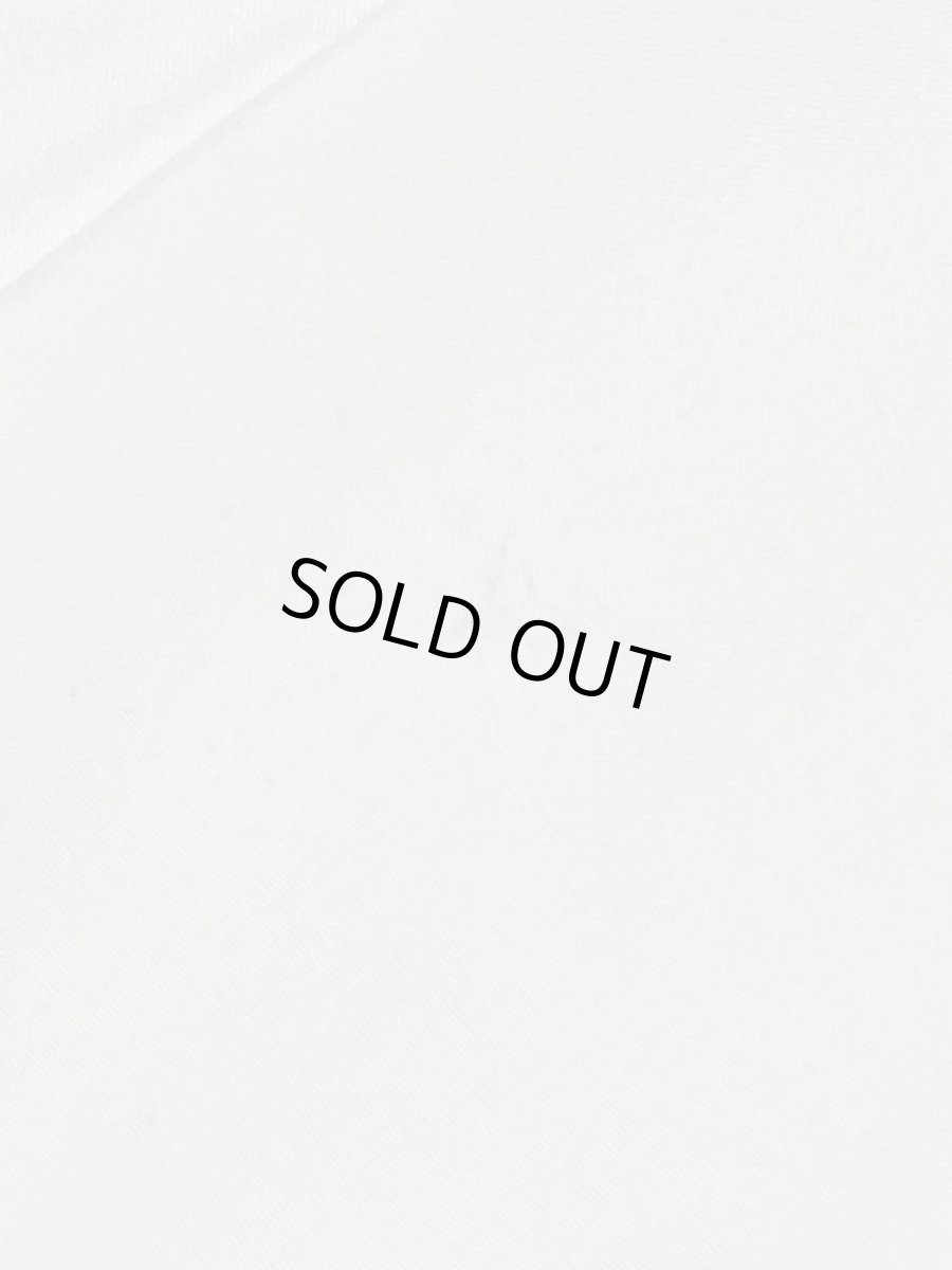 画像13: ホワイト ブラック タック ノーカラー 古着 長袖 シャツ レトロブラウス (13)