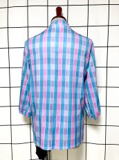 画像2: チェック プルオバー レトロ シャツ ヨーロッパ古着 ヴィンテージトップス (2)