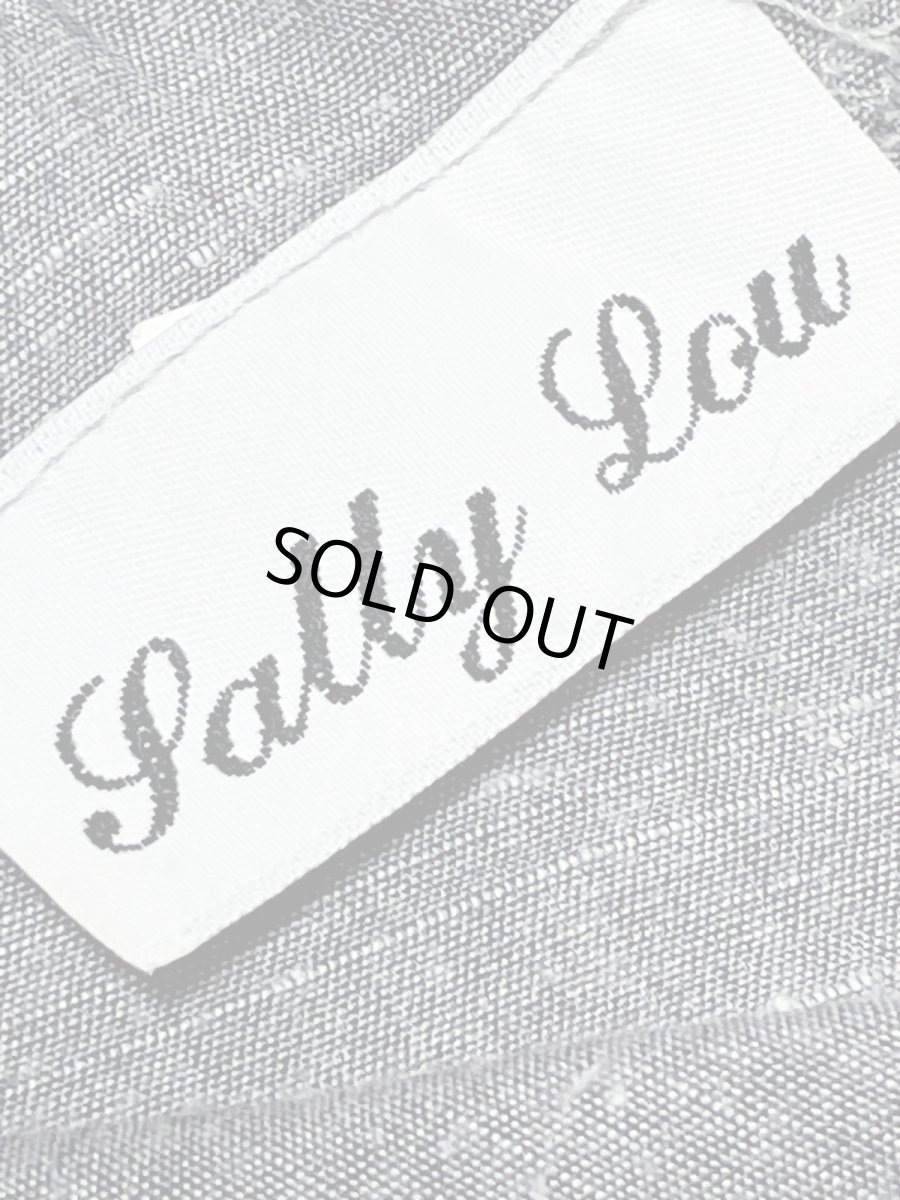 画像14: レース襟 グレー パフスリーブ ウエストゴム レトロ USA古着 ヴィンテージワンピース (14)