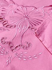 画像8: 刺繍 ピンク プルオーバー レトロ USA古着 ヴィンテージトップス (8)