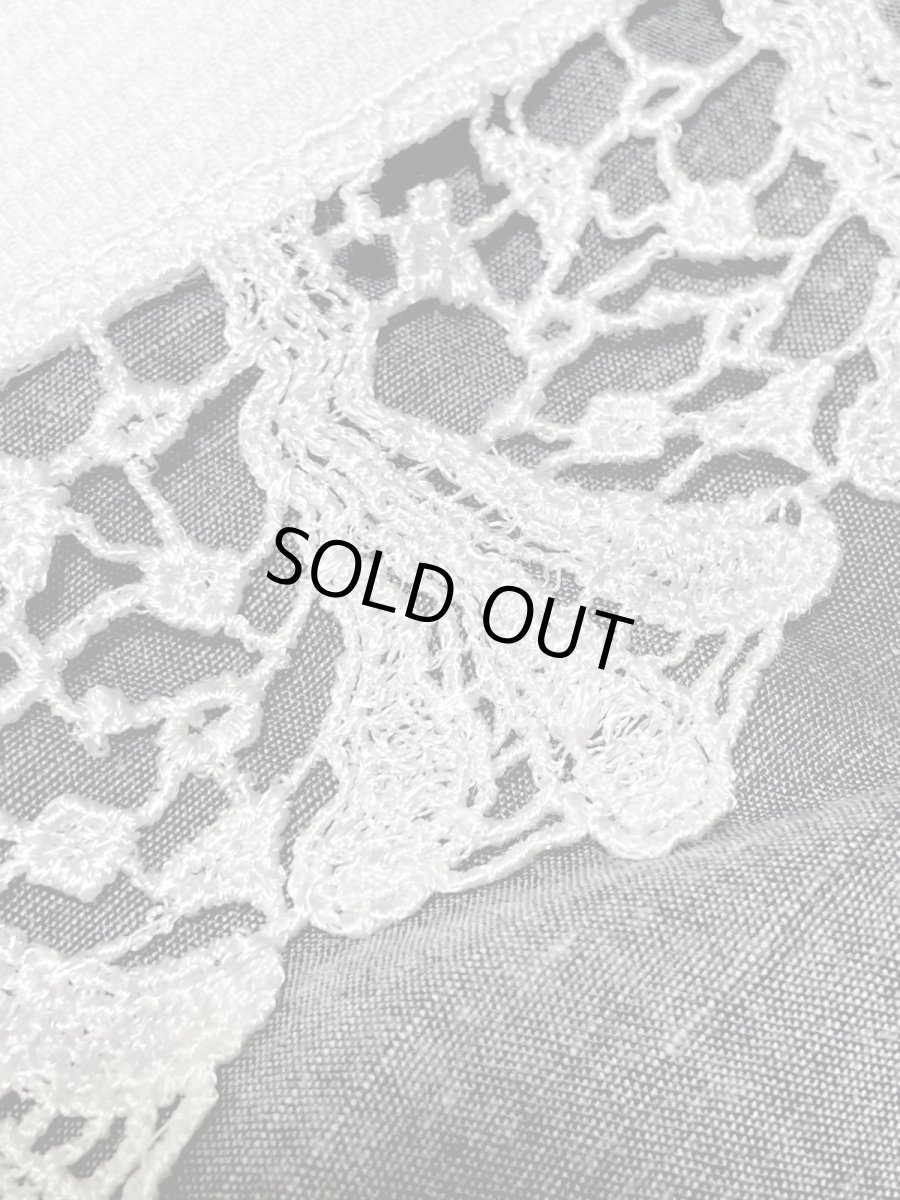 画像11: レース襟 グレー パフスリーブ ウエストゴム レトロ USA古着 ヴィンテージワンピース (11)