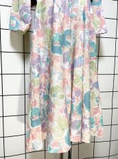 画像8: 花柄 ウエストゴム レトロ USA古着 ヴィンテージワンピース (8)
