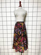 画像5: ペイズリー 花柄 ウエストゴム レトロ USA古着 ヴィンテージスカート (5)