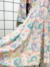 画像9: 花柄 ウエストゴム レトロ USA古着 ヴィンテージワンピース (9)