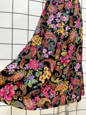 画像3: ペイズリー 花柄 ウエストゴム レトロ USA古着 ヴィンテージスカート (3)