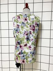 画像3: ポップコーントップス ノースリーブ レトロ ヴィンテージ 古着 ブラウス シャツ (3)