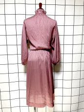 画像2: フリル ストライプ ウエストゴム レトロ USA古着 ヴィンテージワンピース (2)